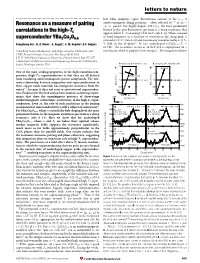 Resonance As a Measure of Pairing Correlations in the High-Tc