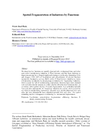 Spatial Fragmentation of Industries by Functions