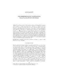 The Emergence of Contrastive Palatalization in Russian