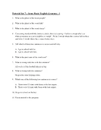 Tutorial Problem Set 7