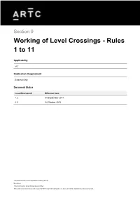 Working of Level Crossings - Rules 1 to 11