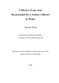 A Library of Our Own: the Potential for a Women's Library in Wales