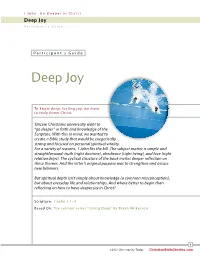Deeper in Christ Deep Joy Participant’S Guide