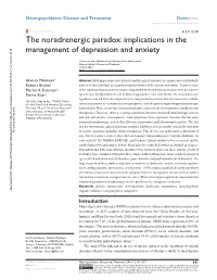 Implications in the Management of Depression and Anxiety
