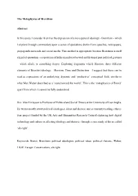 The Metaphysics of Brexitism Abstract in This Essay, I Consider Brexit As the Expression of a More General Ideology