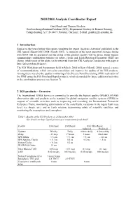 Analysis Activities' Published in the IGS Annual Report 2003/2004 (Gendt, 2005)