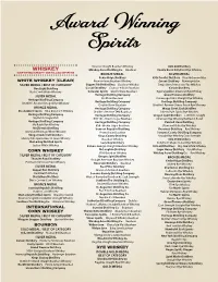 Award Winning Spirits