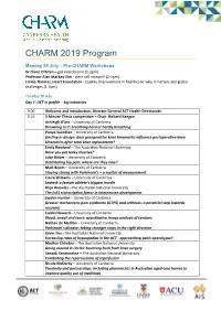 CHARM 2019 Program