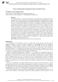 Factors Affecting the Unemployment Rate in Jambi Province Adi Bhakti1