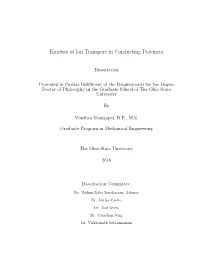 Kinetics of Ion Transport in Conducting Polymers