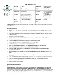 Laborer Job Description
