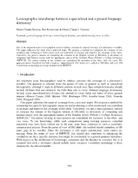 Lexicographic Interchange Between a Specialized and a General Language Dictionary1