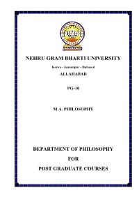 M.A.[Philosophy] Syllabus