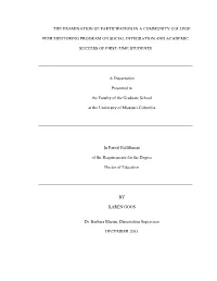 The Effect of Participation in a Community College Peer