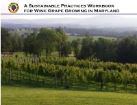 A Sustainable Practices Workbook for Wine Grape Growing in Maryland