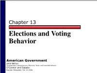 Elections and Voting Behavior