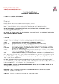 Stocked Anchor Recording Guidance Notes