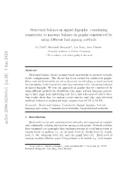 Structural Balance in Signed Digraphs: Considering Transitivity to Measure Balance in Graphs Constructed by Using Diﬀerent Link Signing Methods