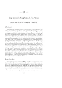 Superconducting Tunnel Junctions
