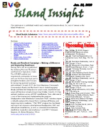 This Publication Is Published Weekly and Contains Information About, For, and of Interest to the Island Workforce