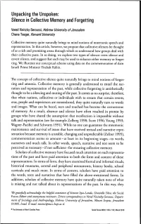 Unpacking the Unspoken: Silence in Collective Memory and Forgetting