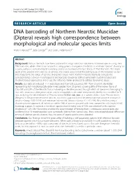Diptera) Reveals High Correspondence Between Morphological and Molecular Species Limits Anaïs K Renaud1,2†, Jade Savage2*† and Sarah J Adamowicz3
