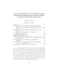 Does Issue Exhaustion Have a Place in Judicial Review of Rules?