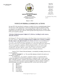 Notice of Federal Scheduling Actions
