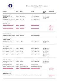 Oakcrest 2018-19 Multiple Activities Schedule (As of 11-13-2018)
