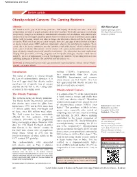Obesity-Related Cancers and Possible Mechanisms