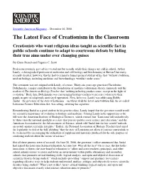 The Latest Face of Creationism in the Classroom