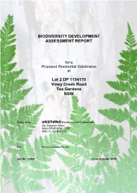 BIODIVERSITY DEVELOPMENT ASSESSMENT REPORT Lot 2 DP