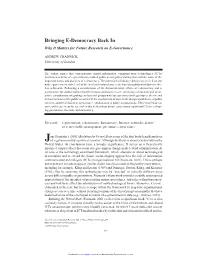 Bringing E-Democracy Back in Why It Matters for Future Research on E-Governance
