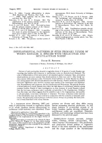Developmental Patterns in Stem Primary Xylem Of