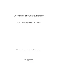 For the Bwamu Language