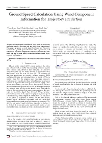 Ground Speed Calculation Using Wind Component Information for Trajectory Prediction