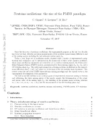 Neutrino Oscillations: the Rise of the PMNS Paradigm Arxiv:1710.00715