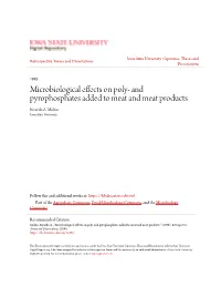 And Pyrophosphates Added to Meat and Meat Products Ricardo A