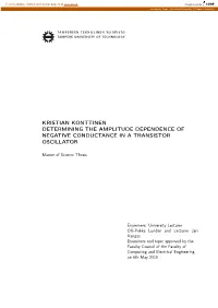 Determining the Amplitude Dependence of Negative Conductance in a Transistor Oscillator
