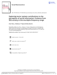 Evidence from EEG Activity in the Mu/Alpha Frequency Range