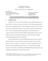 Motion to Re-Open Hearings for Reactors Where Hearings Had