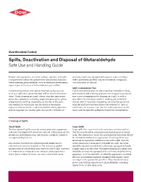 Spills, Deactivation, and Disposal of Glutaraldehyde
