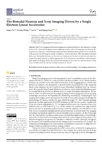 The Bimodal Neutron and X-Ray Imaging Driven by a Single Electron Linear Accelerator