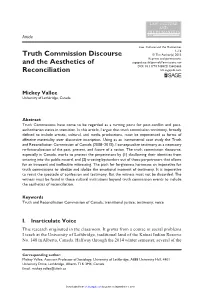 Truth Commission Discourse and the Aesthetics of Reconciliation
