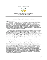 1 Friends of the Teton River 2015 Water Quality Monitoring Program