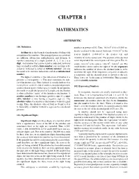 Chapter 1- Mathematics