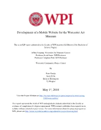 Development of a Mobile Website for the Worcester Art Museum