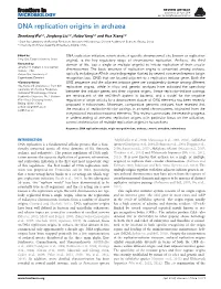 DNA Replication Origins in Archaea