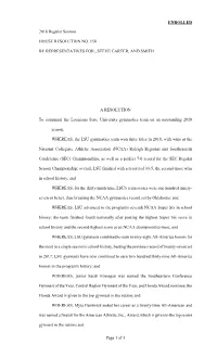 ENROLLED 2018 Regular Session HOUSE RESOLUTION NO. 158 by REPRESENTATIVES FOIL, STEVE CARTER, and SMITH a RESOLUTION to Commend
