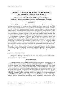 Globalization Journey of Brand by Creating Experience Wave